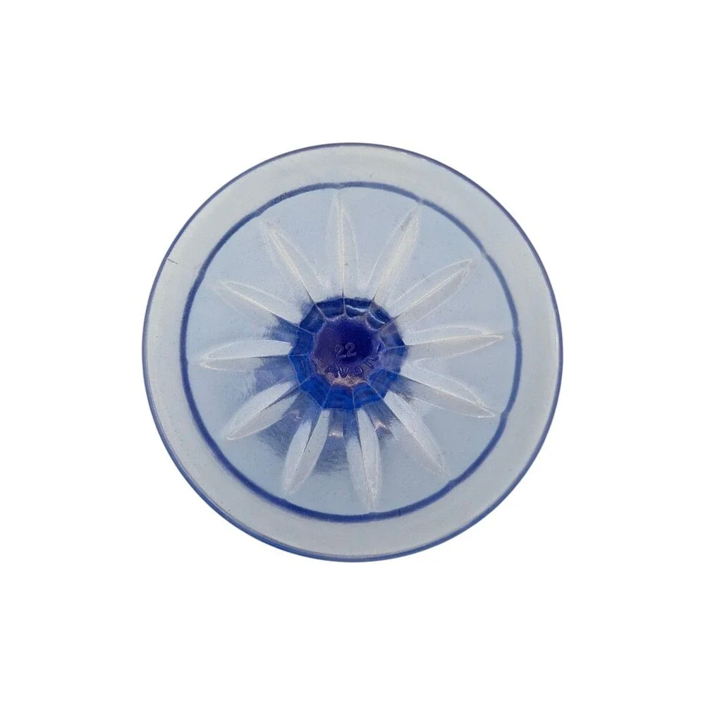 Vintage Avon Fostoria Martha Washington Goblet Blue Glass Candle Holder Box